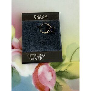 Vintage 90's NOS Sterling 925 Silver Charm Mini Baby Ring Purple Stone
